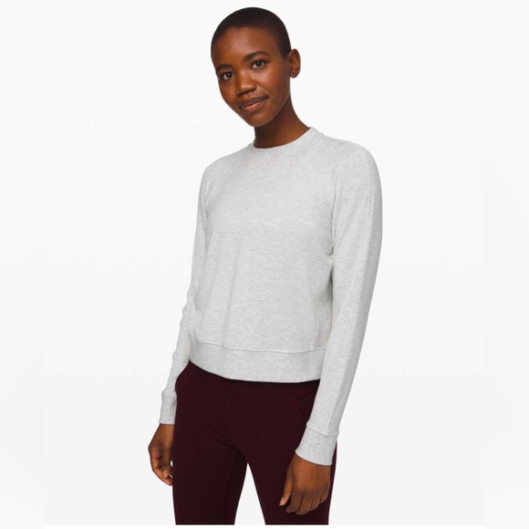 lululemon athletica Sweaters - Lululemon Warm Down Crew in
Heathered Core Ultra Light Grey